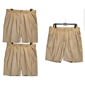 Pro Tour 8.5" Shorts 3 Pair Mens Size 34 Khaki Brown Cool Play Golf Chino Preppy